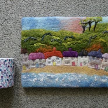 Picture Of Cottages At The Seaside A Felt Wall Hanging For Your Home Decor Felt Wall Hanging