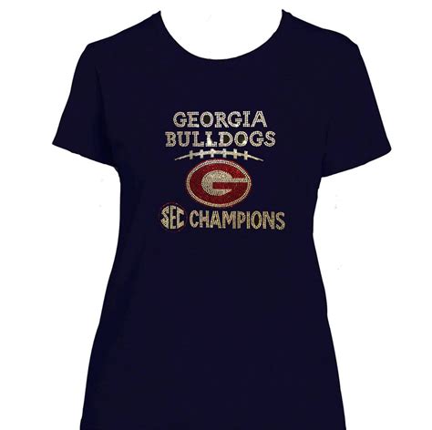 Georgia Bulldogs Sec Champions Bling Custom Design On Black Etsy
