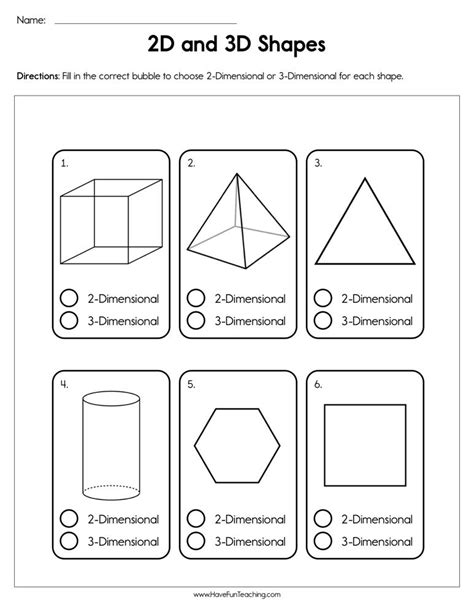 Identifying 3d Shapes Worksheets