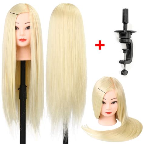 60cm Blonde Long Hair Training Head Professional Bride Hairdressing Mannequin Dolls Good