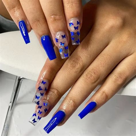 Short Blue Acrylic Nail Designs For Any Season Womensew