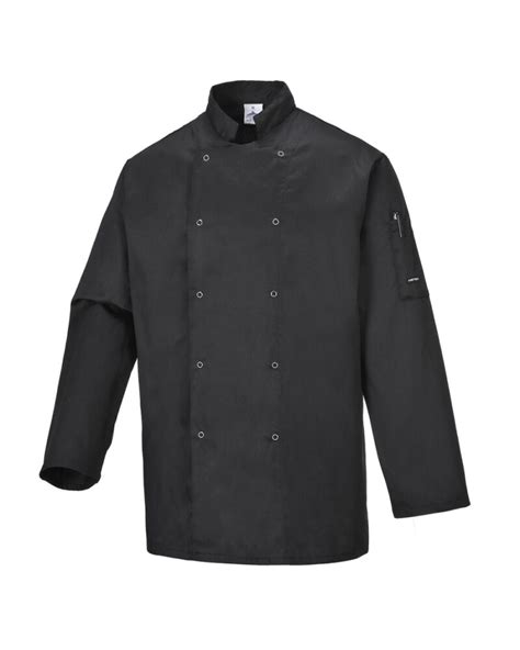 C833 Crossover Chefs Jacket Black La Clothing Solutions