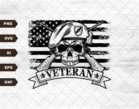 Usa Veteran Skull Svg File Us Army Veteran Svg Veteran Skull Svg
