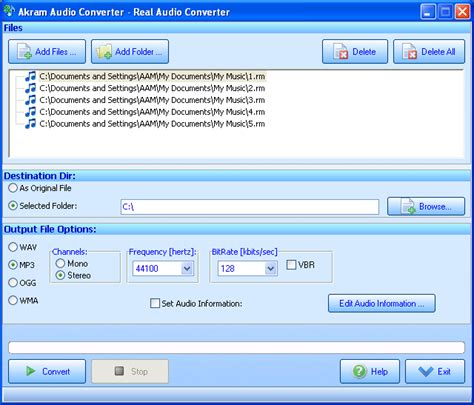 This tool can convert multiple amr files at once to mp3 format (batch conversion). Sreenshot Akram Audio Converter 2007 4.2.5 | Audio ...