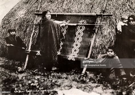 Araucanian Woman Weaving Outside The Ruca Chile 1948 News Photo