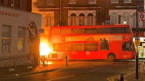 London Double Decker Bus Catches Fire