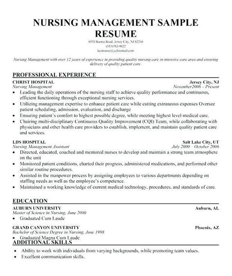 Nurse Manager Resume Examples Manager Resume Nursing Resume