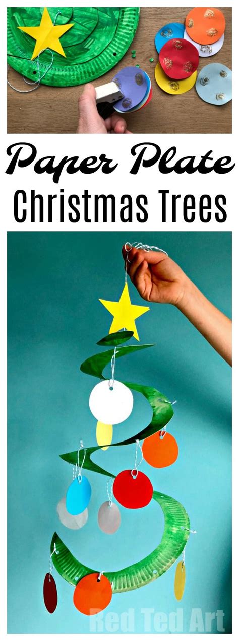 Paper Plate Christmas Tree Whirligig For Kids Of All Ages Red Ted