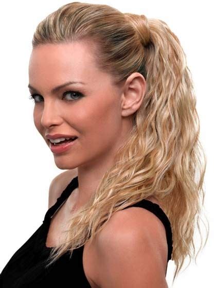 Synthetic Clip In Wavy Ponytail Black Ponytail Hairstyles