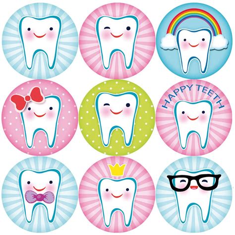 144 Happy Teeth 30mm Reward Stickers For Teachers Parents Etsy