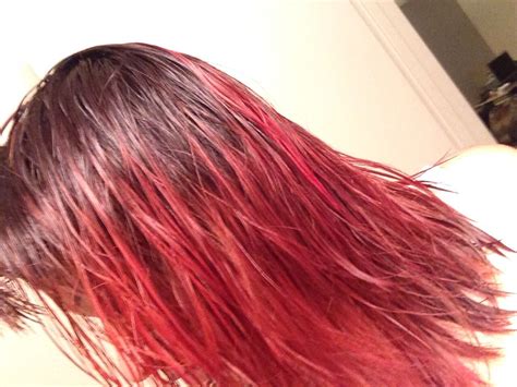 My Hair After Being Dip Dyed With Koolaid Kool Aid Hair Dip Dyed