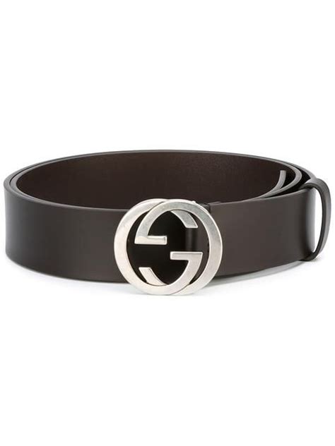 Gucci Logo Buckle Leather Belt In Cocoa Modesens Leather Belt Gucci