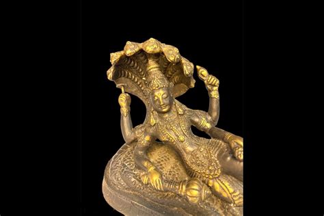 Vishnu Statue Bronze Vishnu Laying On Ananta Shesa Vishnu Etsy