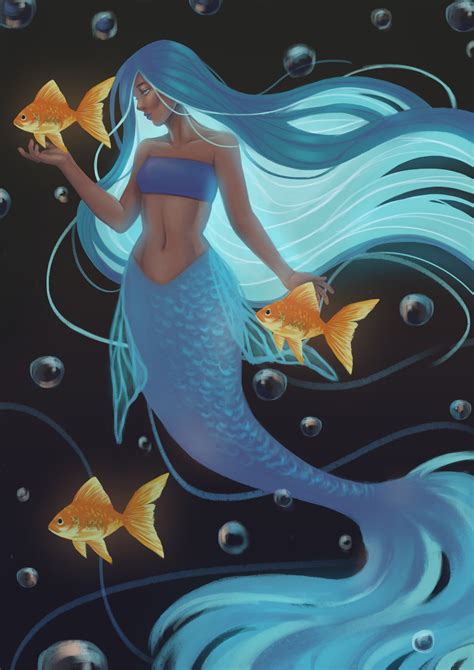 Artstation Deep Sea Mermaid Fern Khaoroptham Mermaid Art Mermaid