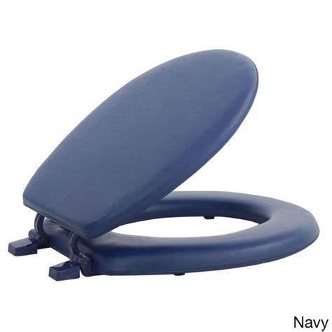 Navy Blue Soft Padded Toilet Seat Premium Cushioned Standard Round