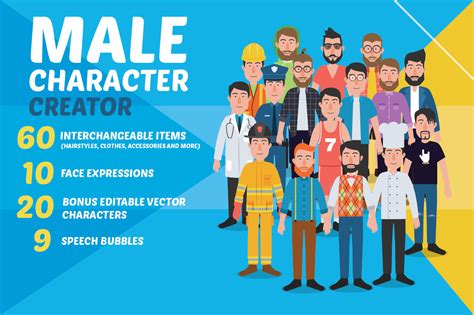 Male Character Creator By Twb Supply Co Thehungryjpeg