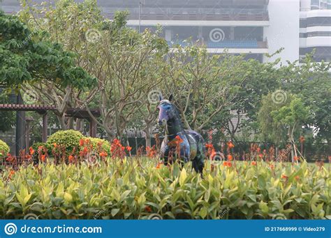 The Horse Statue At Penfold Park Shatin Hk 15 Oct 2005 Editorial Stock