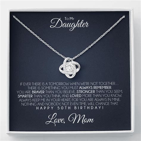 Daughters 50th Birthday Necklace T With Message Card Etsy