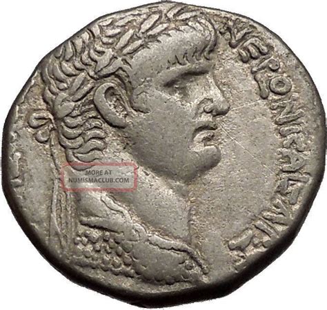 Nero 62ad Antioch Tetradrachm Large Ancient Silver Roman Coin Eagle I53405
