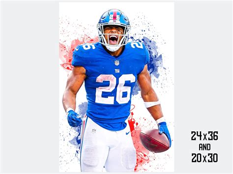 Saquon Barkley New York Giants Poster Print Sports Art Etsy