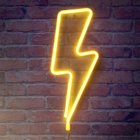 Yellow Lightning Bolt Neon Led Sign Lightning Bolt Neon Etsy