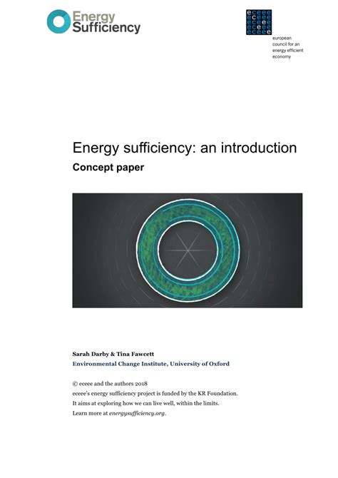 15 downloads 185 views 168kb size. (PDF) Energy sufficiency - an introduction: A concept ...