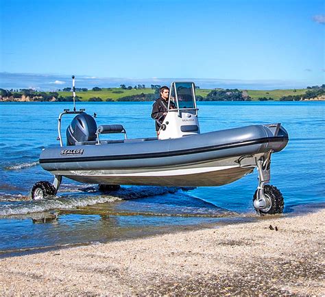 Sealegs Amphibious Boats Feature 3 Retractable Wheels To Get In And Out