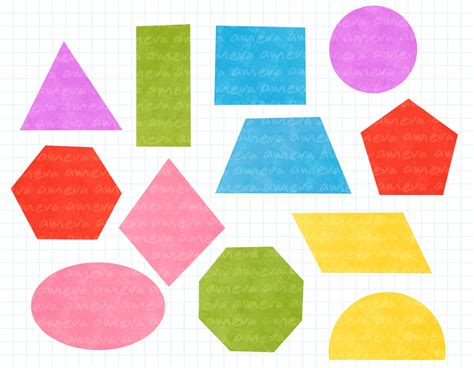 Rainbow 2d Shapes Digital Download Circle Rectangle Triangle Square
