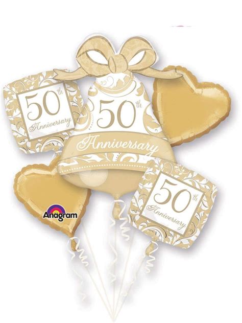 No matter what your age and gender are. Gold Scroll 50th Anniversary Balloon Bouquet | Same Day ...