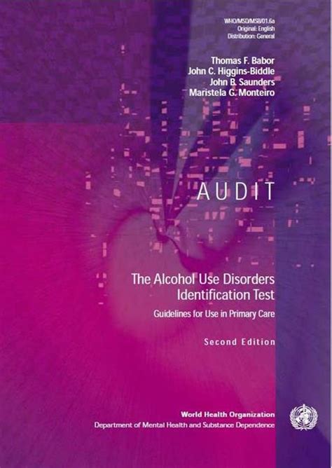 Audit The Alcohol Use Disorders Identification Test Guidelines For
