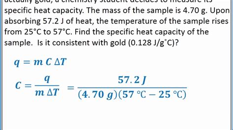 Let me give you a brief example : CHEMISTRY 101 - Specific heat capacity and calculating ...