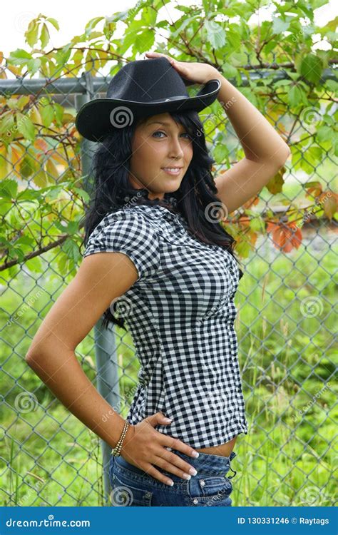Beautiful Country Girl With Cowboy Hat
