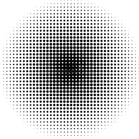 Halftone Dots Radial Background Black And White Stock Vector