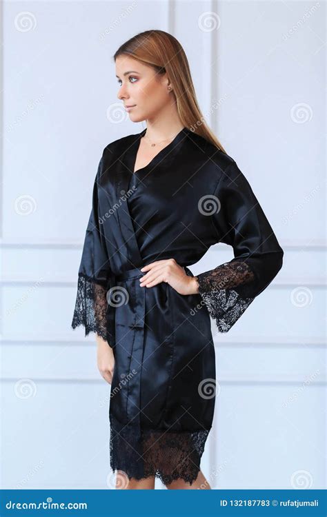 Woman In Silk Robe Stock Image Image Of Sexual Erotic 132187783