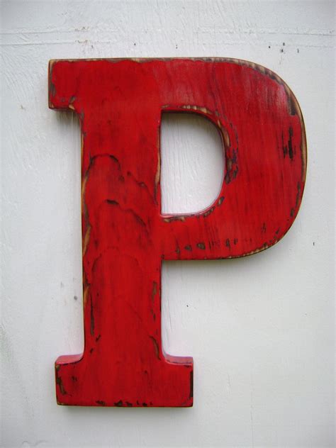 Wooden Letter P Shabby Chic Rustic Wall Hanging Par Unclejohnscabin