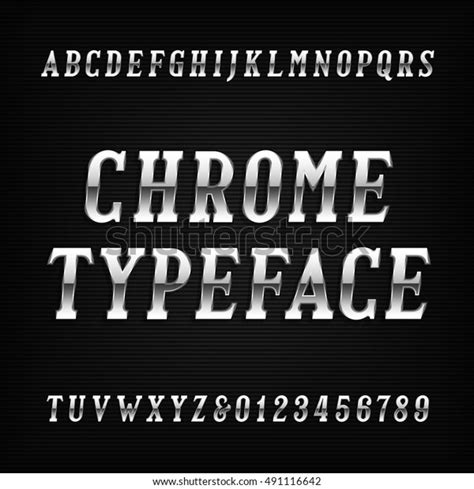 Chrome Alphabet Font Metal Effect Italic Stock Vector Royalty Free