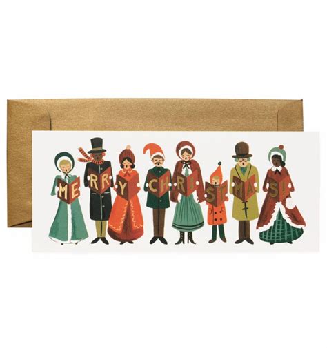 Carolers Christmas Available As A Single Folded Card Or Boxed Set Of 6