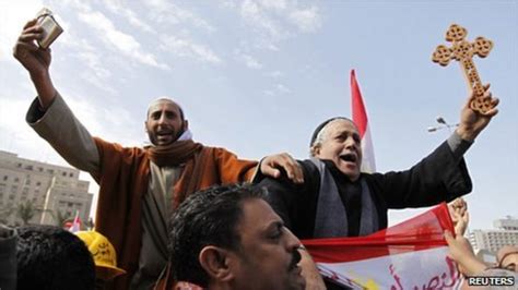 Egypt S Muslims And Christians Join Hands In Protest BBC News