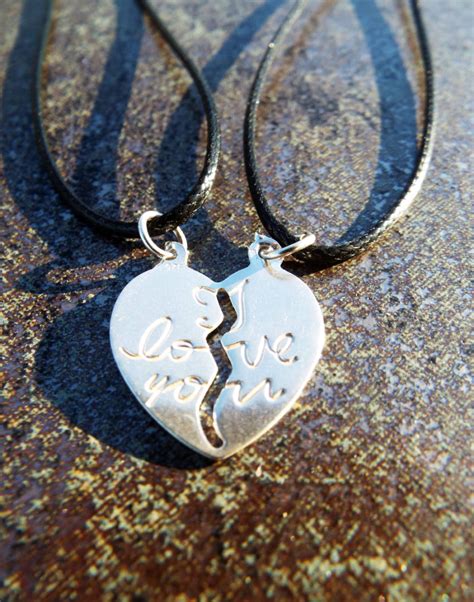 Heart Pendant Couples Necklace Handmade Silver Sterling 925 Love
