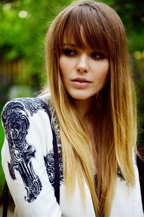 We Absolutely Love This Blonde Ombre Hair With Blunt Bangs Such A