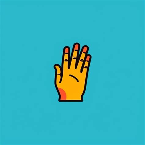 Premium Ai Image Hand Finger Logo Vector Simple Flat Color