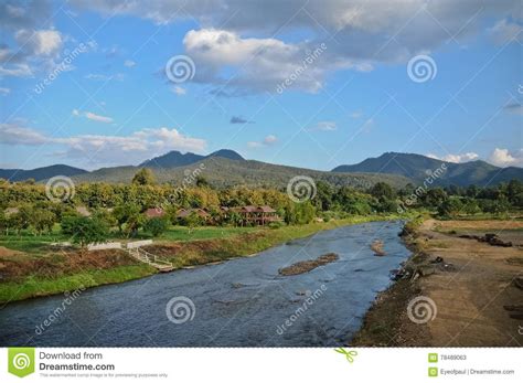 Small River And Peaceful Forest In Pai Village Stock Image