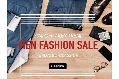 Men Fashion Banner Men Fashion Sale Banner — Stock Photo