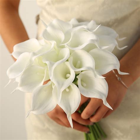 Luyue Calla Lily Bridal Wedding Bouquet Head Lataex Real Touch Flower