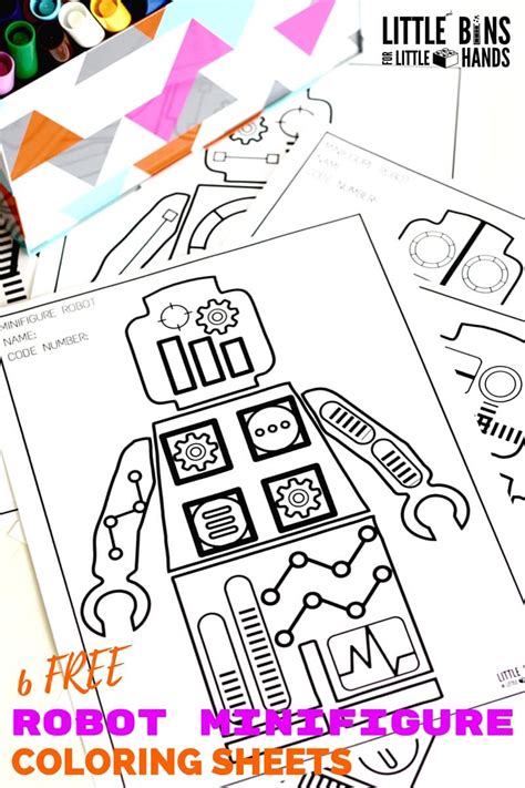 Minifigure Robot Coloring Pages Free Printable Coloring Sheets