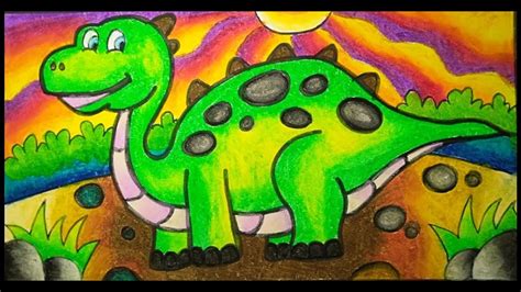 Mewarnai Dinosaurus Dengan Crayon 58 Koleksi Gambar
