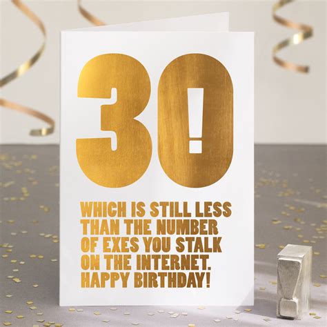 Funny 30th Birthday Card 30th Card Sarcastic 30th Card Etsy