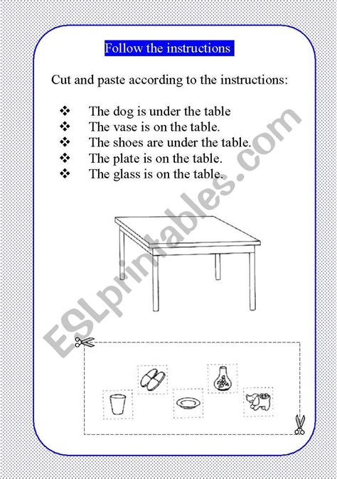 English Worksheets Follow The Instructions