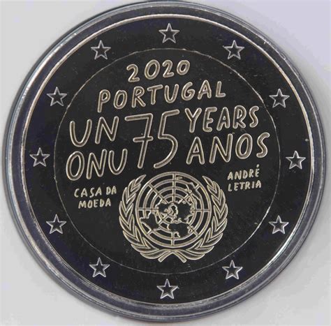 Portugal 2 Euro Coin 75 Years United Nations 2020 Coincard Euro