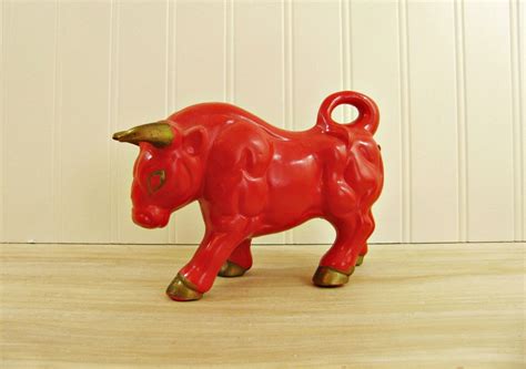 Wings for life world run. Vintage Red Bull Figurine Red Ceramic Bull Matador Bull ...